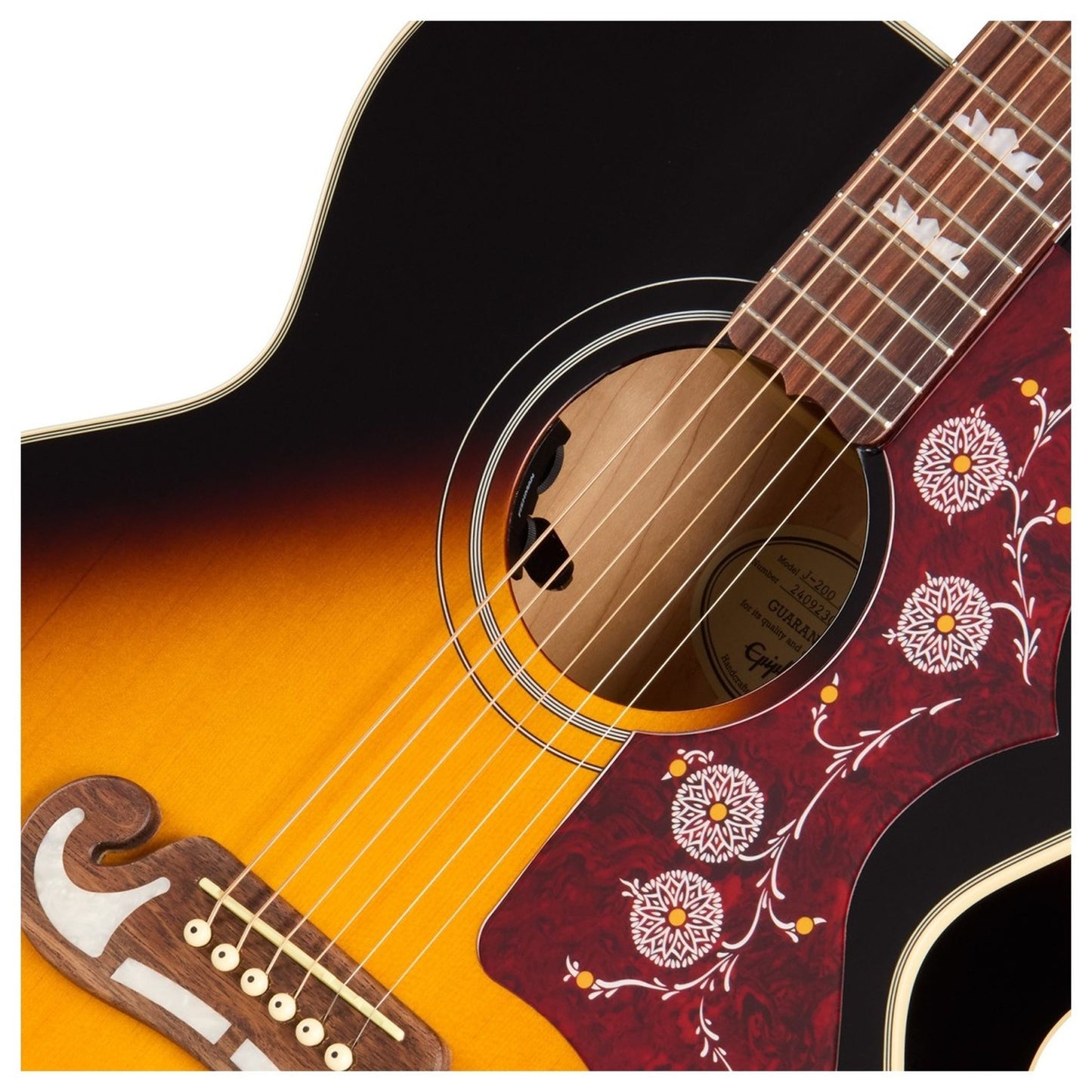 Epiphone J-200 Studio Electro Acoustic Guitar; Vintage Sunburst