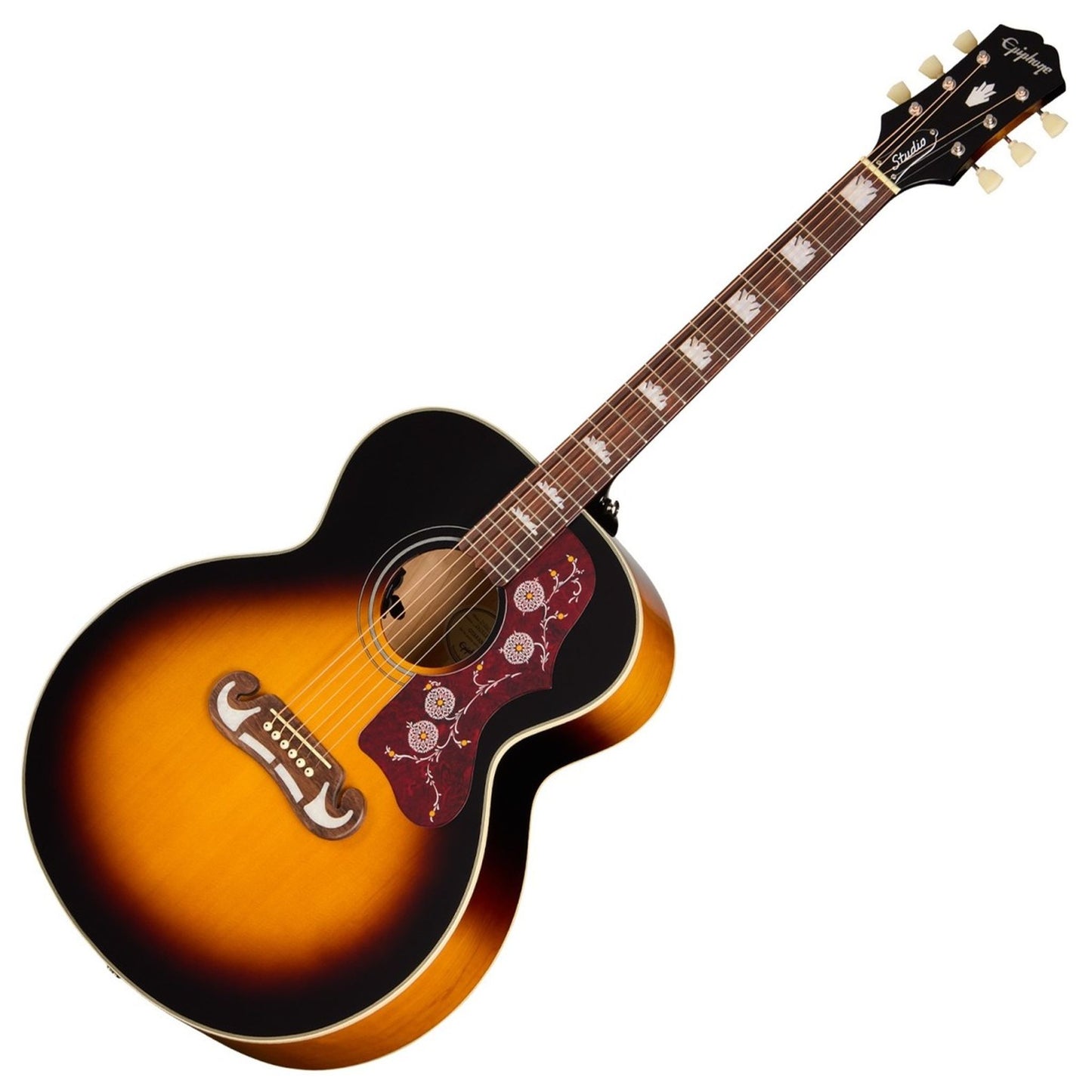 Epiphone J-200 Studio Electro Acoustic Guitar; Vintage Sunburst