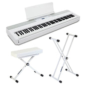 Kawai ES520 Portable Digital Piano; White Stand & Bench Bundle