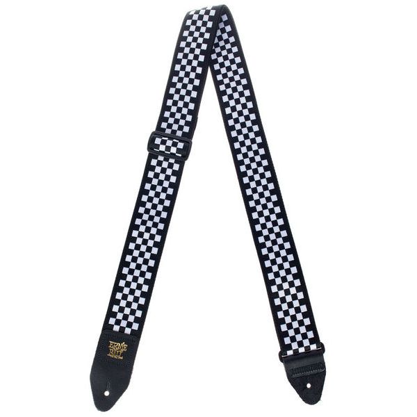 Ernie Ball Jacquard Guitar Strap Black and White Checkered