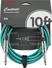 Fender Contour Instrument Cable, Sherwood Green, 10'