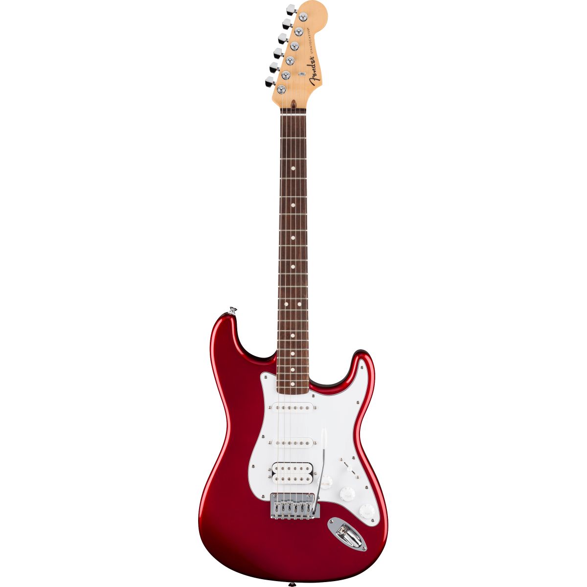 Fender Standard Stratocaster; HSS, Laurel Fingerboard, White Pickguard, Candy Cola