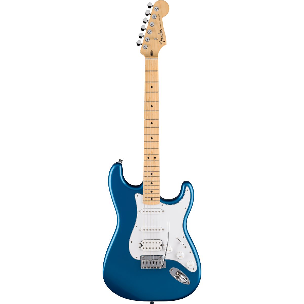 Fender Standard Stratocaster; HSS, Maple Fingerboard, White Pickguard, Aqua Marine Metallic