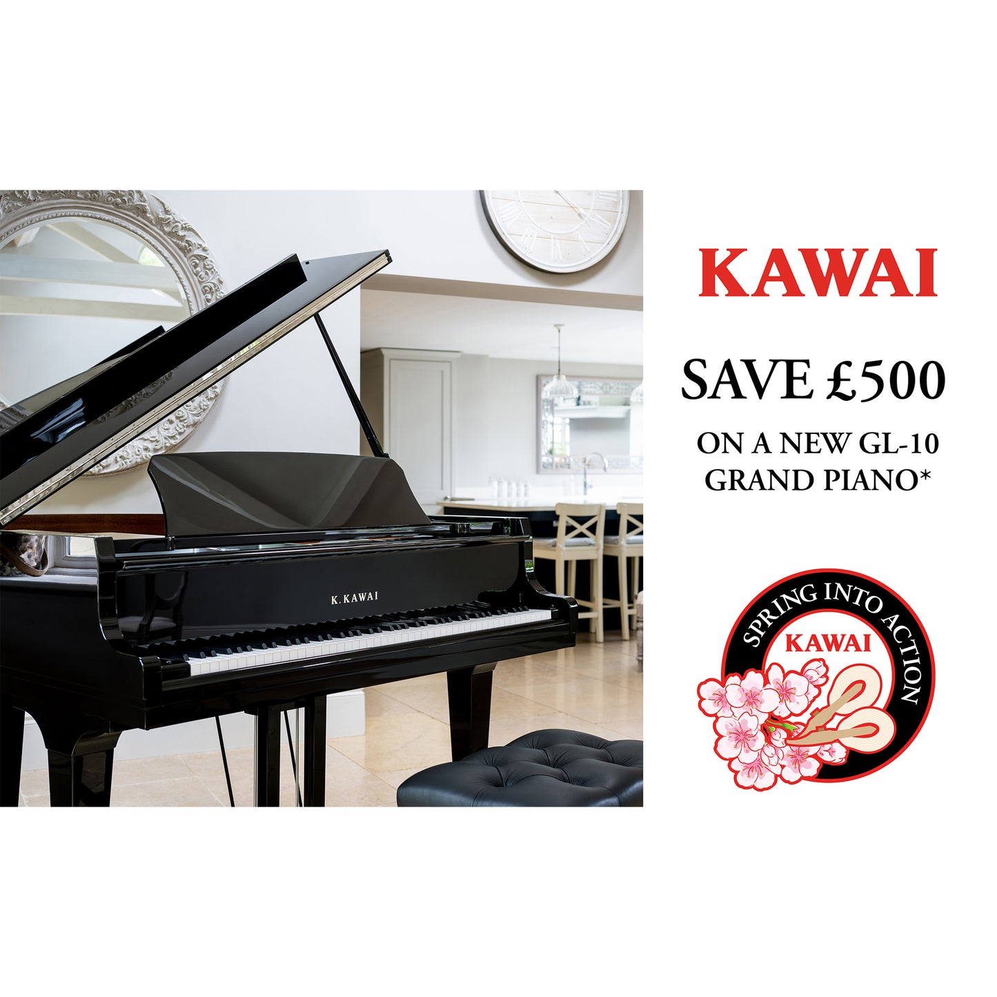 Kawai GL10 153cm Grand Piano; Polished Ebony | INCL £500 EXTRA DISCOUNT UNTIL 30TH JUNE