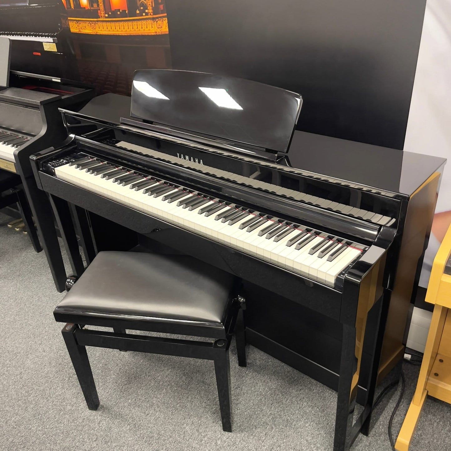 Yamaha CLP645 Polished Ebony Digital Piano With Matching Stool; Serial No: BCZO01008 | Second Hand