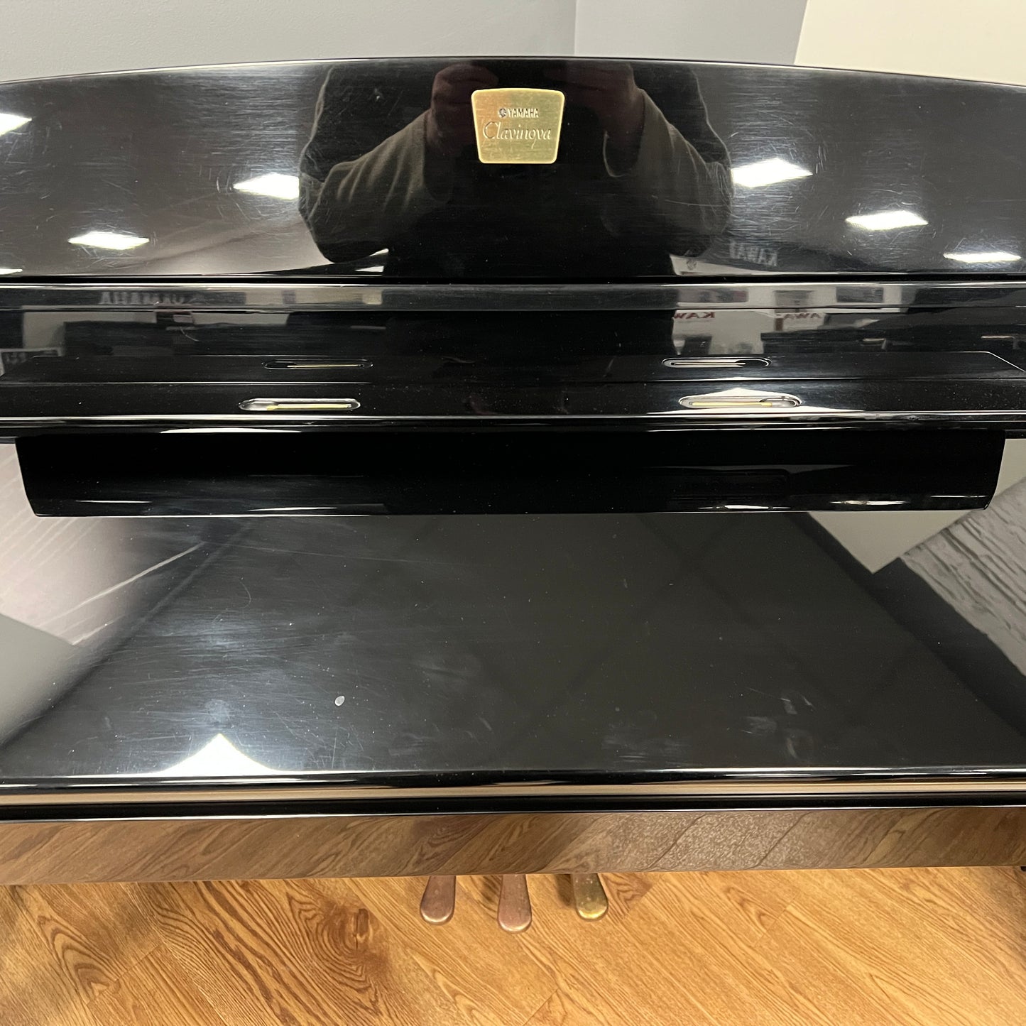Second Hand Yamaha CLP370 Digital Piano; Polished Ebony with Matching Piano Stool: Serial No: BCQZ01037
