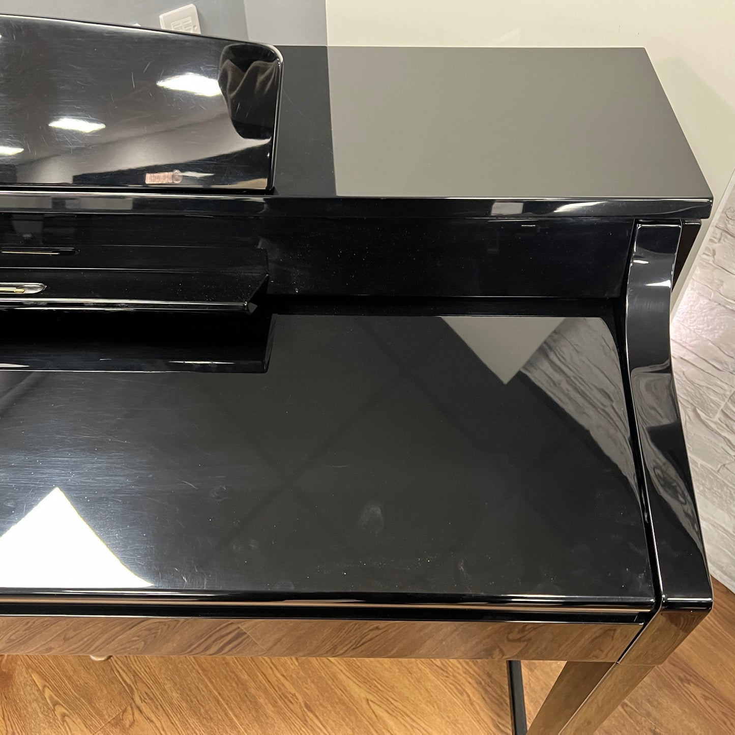 Second Hand Yamaha CLP370 Digital Piano; Polished Ebony with Matching Piano Stool: Serial No: BCQZ01037