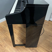 Second Hand Yamaha CLP370 Digital Piano; Polished Ebony with Matching Piano Stool: Serial No: BCQZ01037
