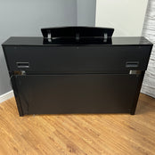 Second Hand Yamaha CLP370 Digital Piano; Polished Ebony with Matching Piano Stool: Serial No: BCQZ01037