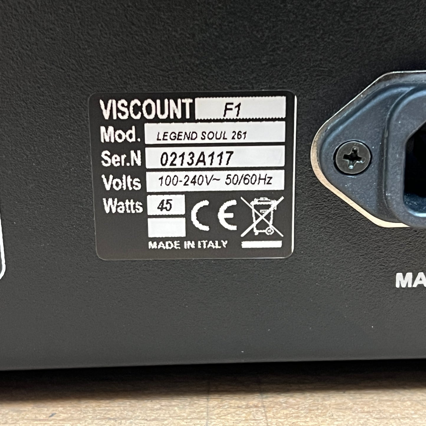 Viscount Legend Soul 261 Dual Manual Organ Keyboard; Serial No: 0213A117 | Second Hand