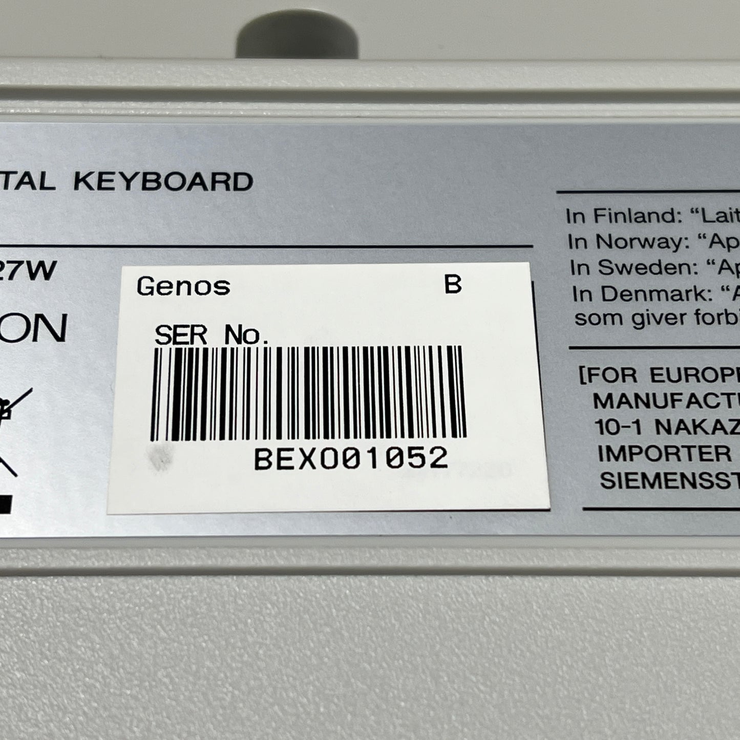 Yamaha Genos 1 Arranger Workstation Keyboard; Serial No: BEXO01052 | Second Hand