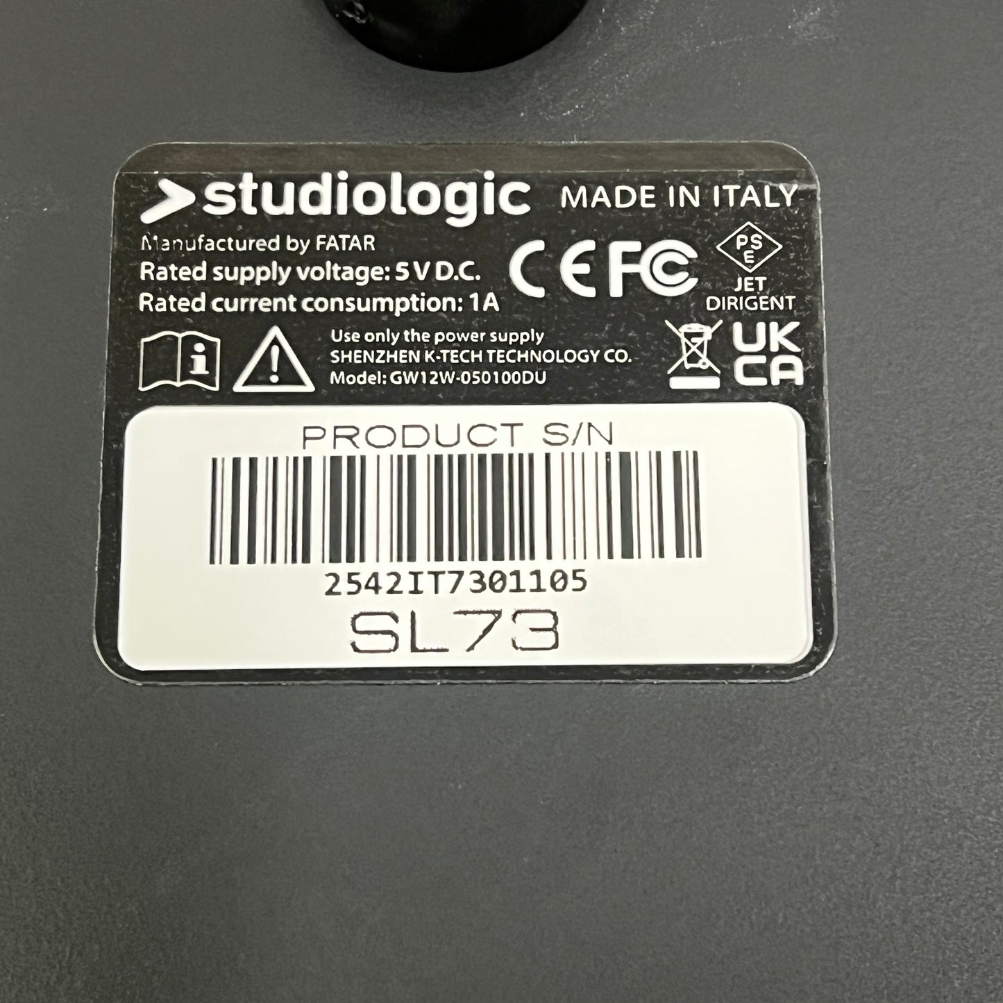 Studiologic SL73 MIDI Controller Keyboard; Serial No: 2542IT7301105 | Second Hand