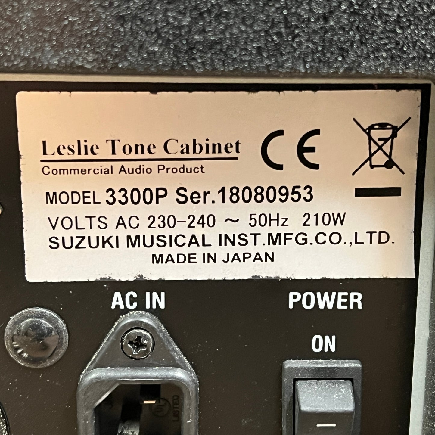 Leslie 3300P 300w Pro High Power Twin Rotor Speaker, Black; Serial No: 18080953 | Second Hand