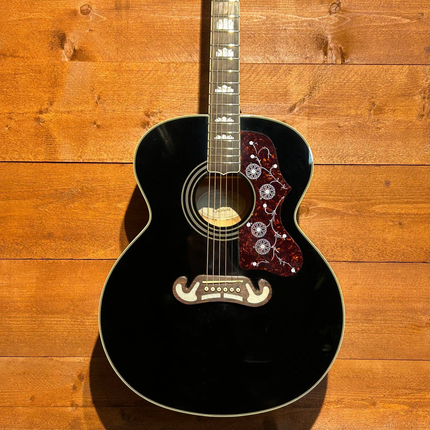 Epiphone EJ-200 Acoustic Guitar; Black: Serial No: 0910232229 | Second Hand