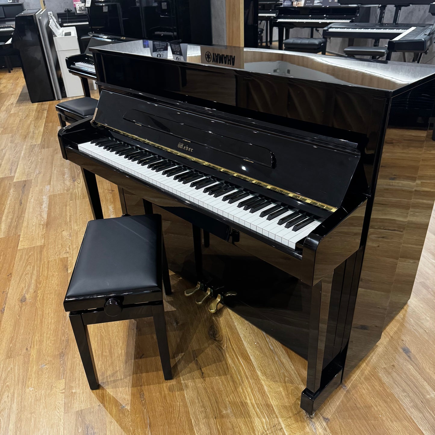 Weber W114 Upright Piano in Polished Black: Serial No: T0015659 | Second Hand
