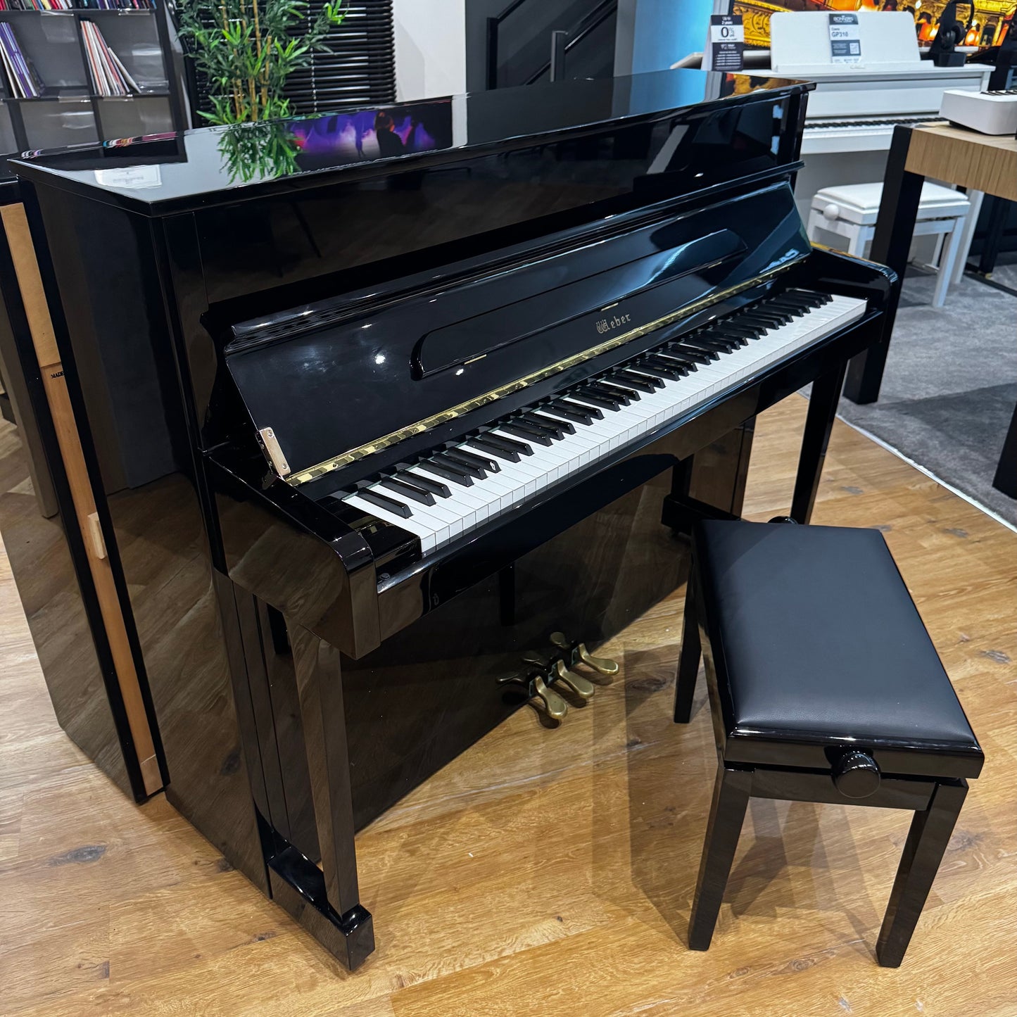 Weber W114 Upright Piano in Polished Black: Serial No: T0015659 | Second Hand