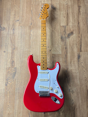 Second Hand 1999 Fender American Vintage '57 Strat Maple Fiesta Red Re-Fin inc Case