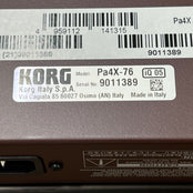 Korg PA4X 76 Note Arranger Workstation Keyboard; Serial No: 9011389 | Second Hand