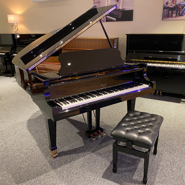 Second Hand Weber WLG-57. 5'8Ft Grand Piano on Polished Ebony with Concert Stool: Serial No: TG0018949