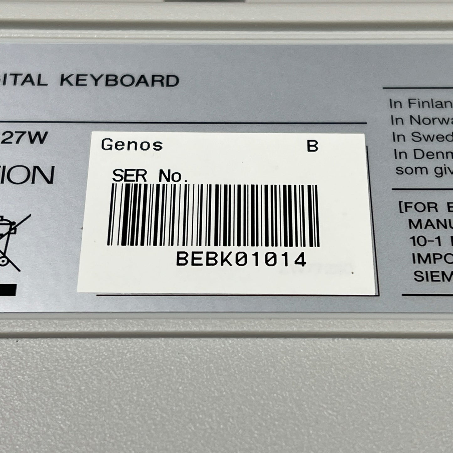 Yamaha Genos 1 Arranger Workstation; Serial Number: BEBK01014 | Second Hand
