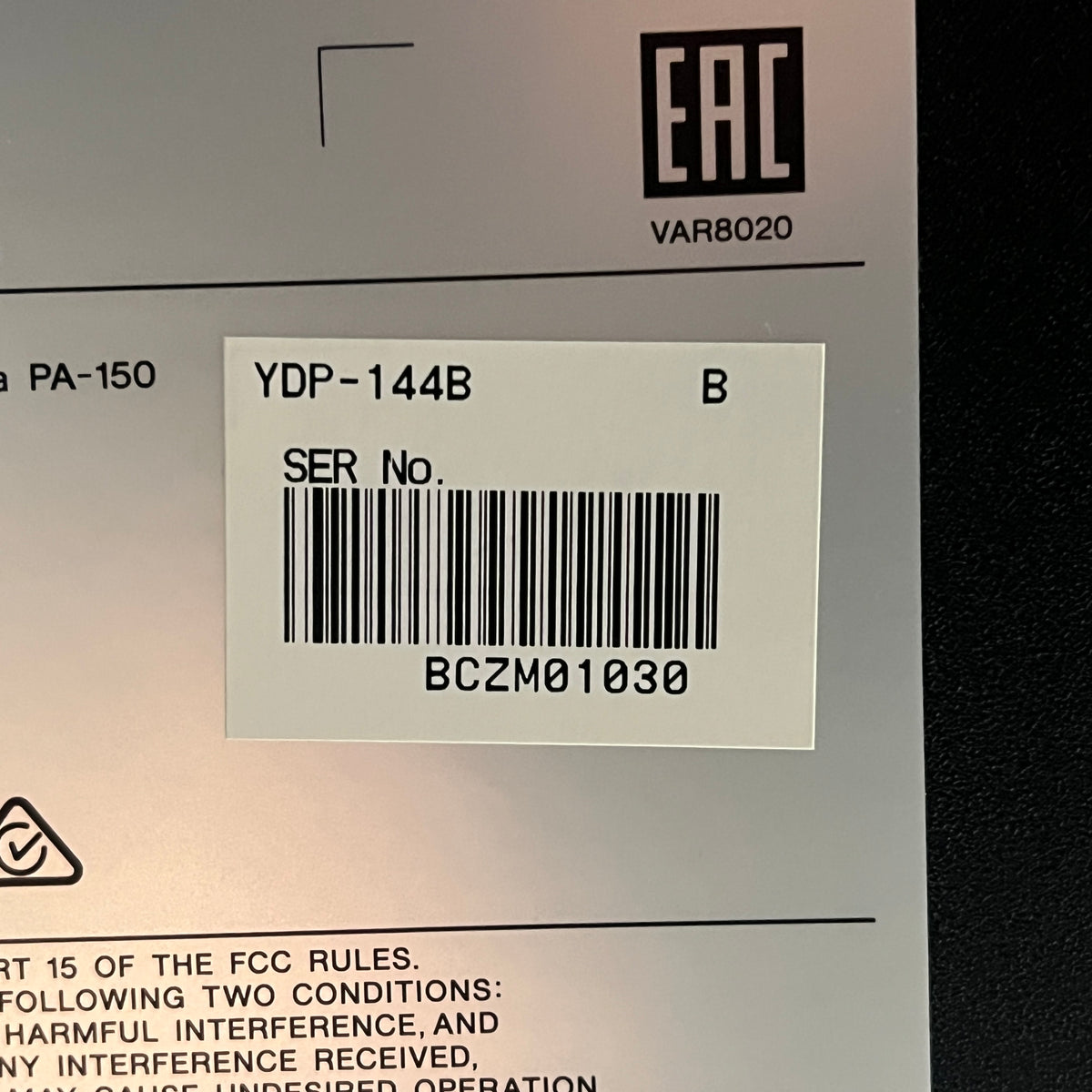 Yamaha YDP144 Digital Piano, Black; Serial No: BCZM01030 | Second Hand