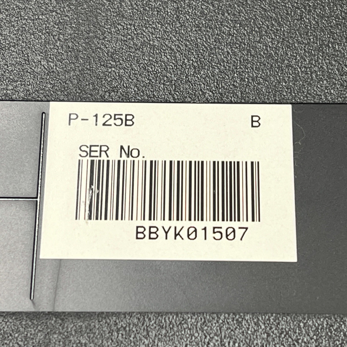 Yamaha P125 Portable Piano; Black; Serial No: BBYK01507 | Second Hand