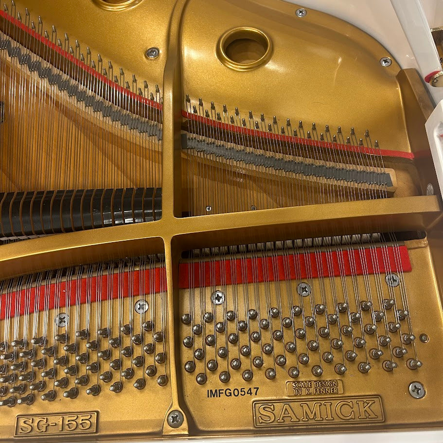 Samick SG155 Grand Piano in Polished White: Serial No: IMFG0547 | Second Hand