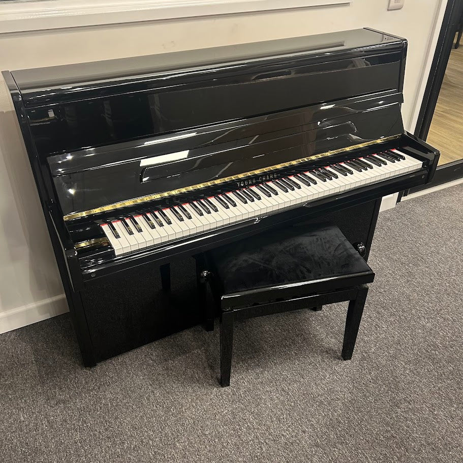 Young Chang E108 Upright Piano in Polished Ebony: Serial No: 1414048 | Second Hand