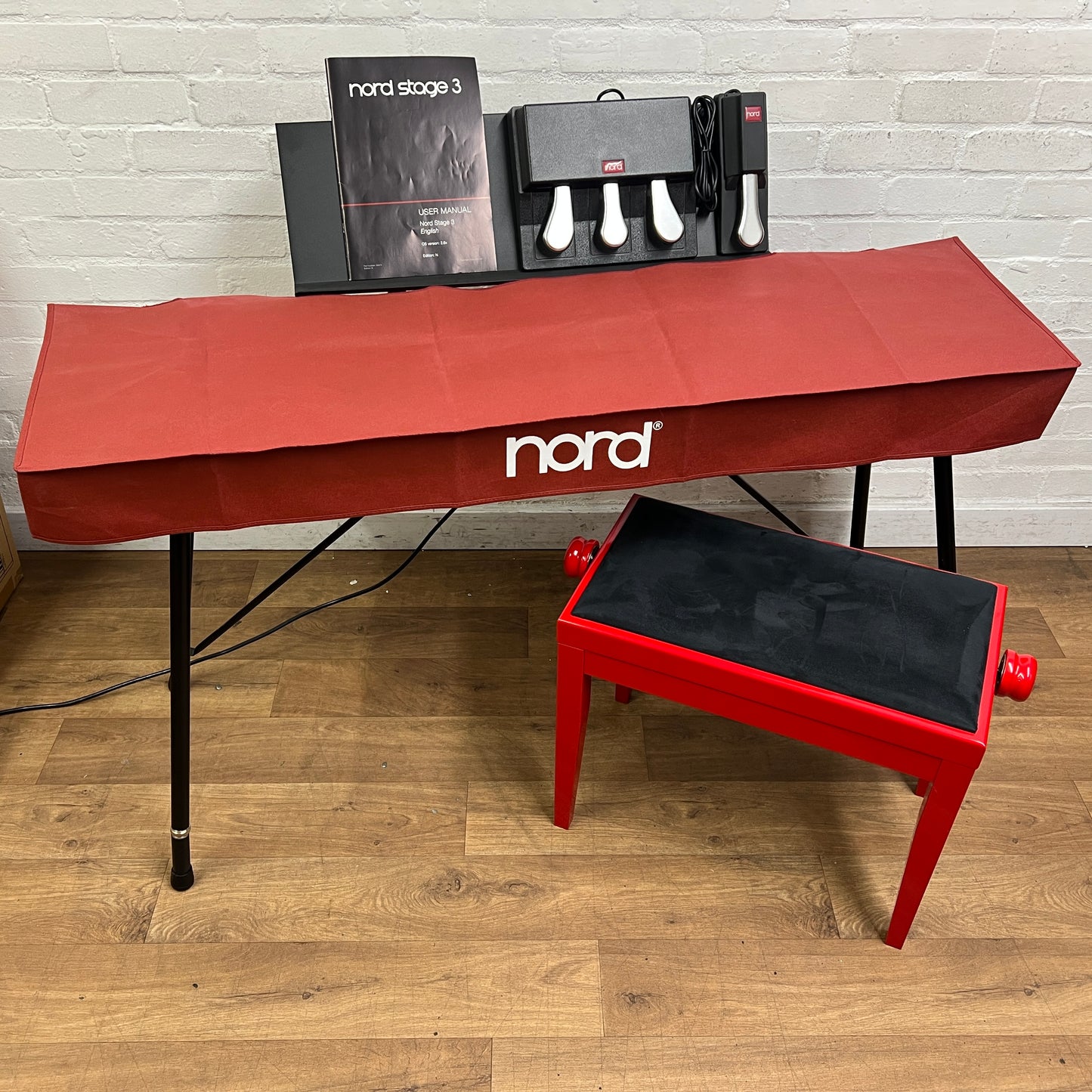 Nord Stage 3 HA88 Stage Piano With Keyboard Stand, Music Rest and Red Piano Stool; Serial No: SP43939 | Second Hand