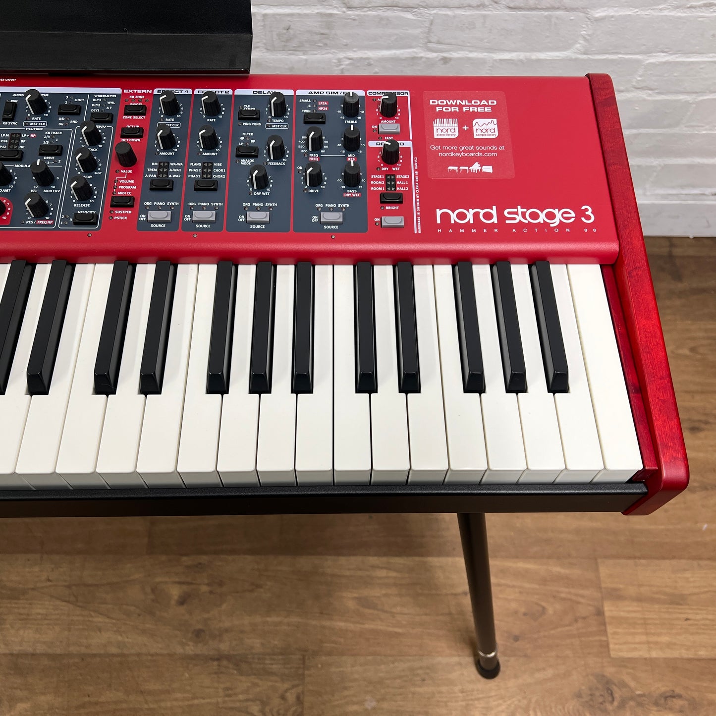 Nord Stage 3 HA88 Stage Piano With Keyboard Stand, Music Rest and Red Piano Stool; Serial No: SP43939 | Second Hand