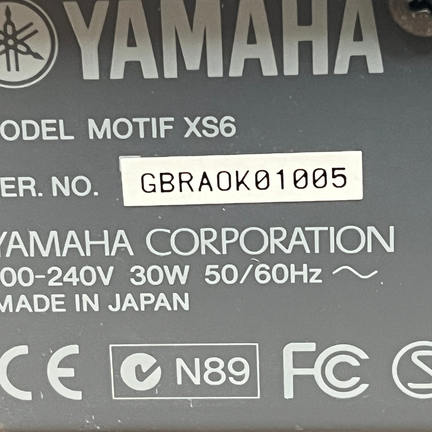 Yamaha MOTIF XS6 Workstation Synth; Serial No: GBRACK01005 | Second Hand