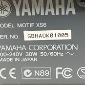 Yamaha MOTIF XS6 Workstation Synth; Serial No: GBRACK01005 | Second Hand