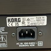 Korg Pa5X 76 Key Arranger keyboard; Serial No: 9002748 | Second hand