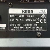 Korg Nautilus 61; Serial No: 713 | Second Hand