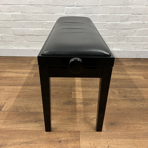 Second Hand Nocturne Duet Adjustable Vinyl Top Piano Stool; Polished Black