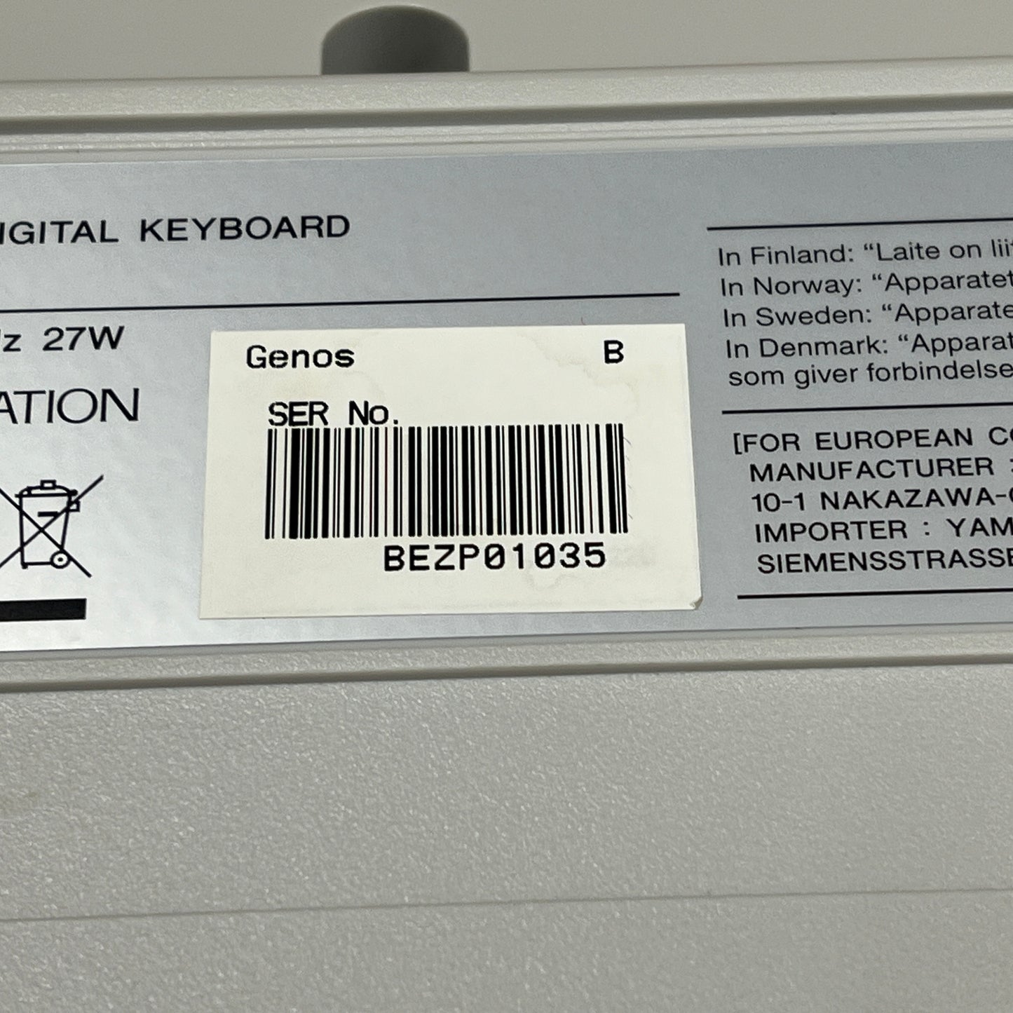 Yamaha Genos 1 Arranger Keyboard: Serial No: BEZP01035 | Second Hand