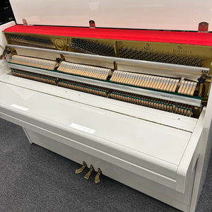 Second Hand Yamaha M5J Upright Piano; Polished White: Serial No: D3043079