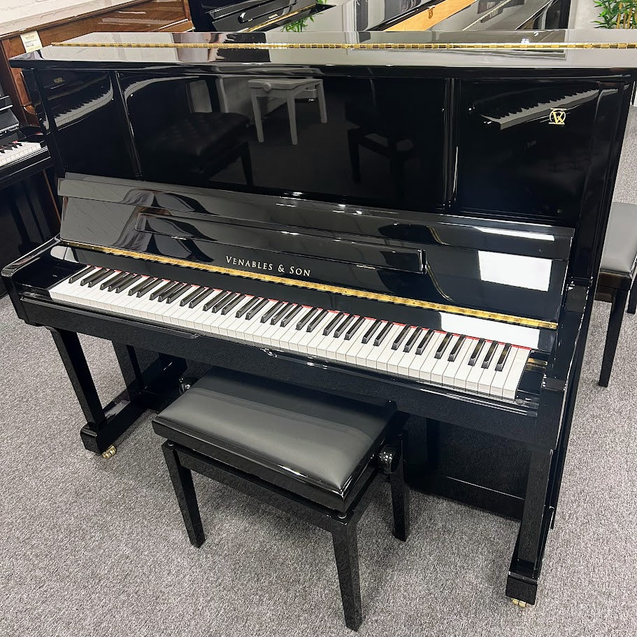 Venables & Sons V125 Upright Piano in Polished Ebony; Serial No: V18120 | Second Hand