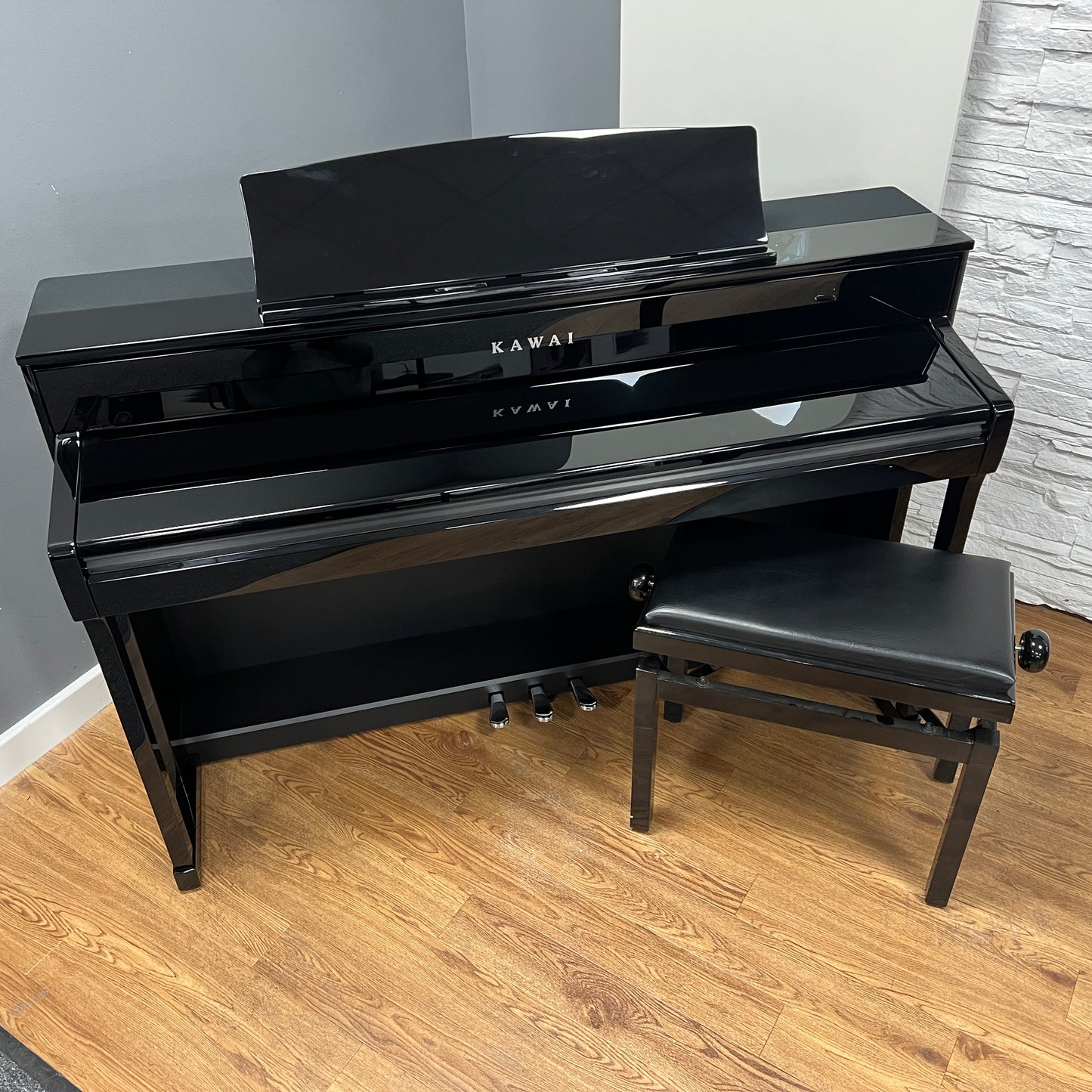 Kawai CA701 Polished Ebony Digital Piano With Matching Stool Serial No: G886280 | Second Hand