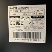 Kawai CA701 Polished Ebony Digital Piano With Matching Stool Serial No: G886280 | Second Hand