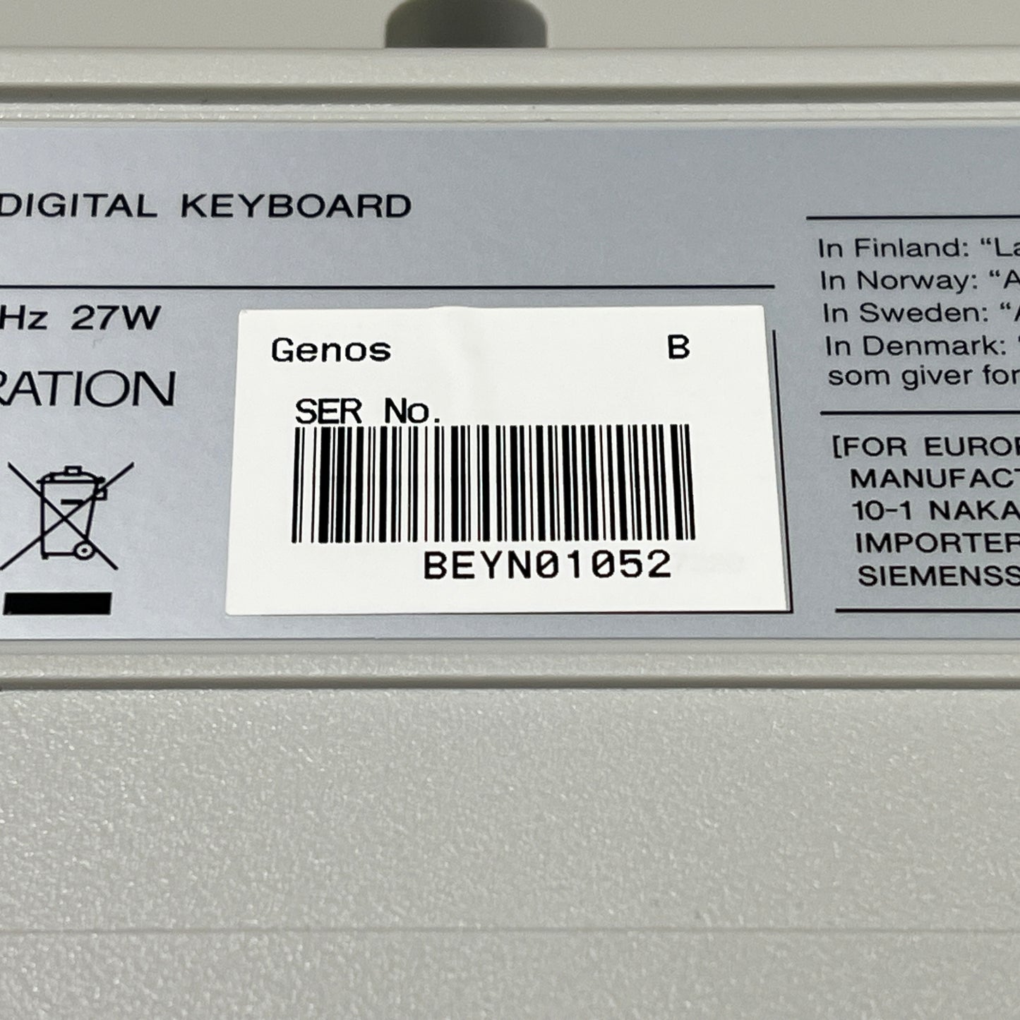 Yamaha Genos 1 Arranger Workstation Keyboard; Serial No: BEYN01052 | Second Hand