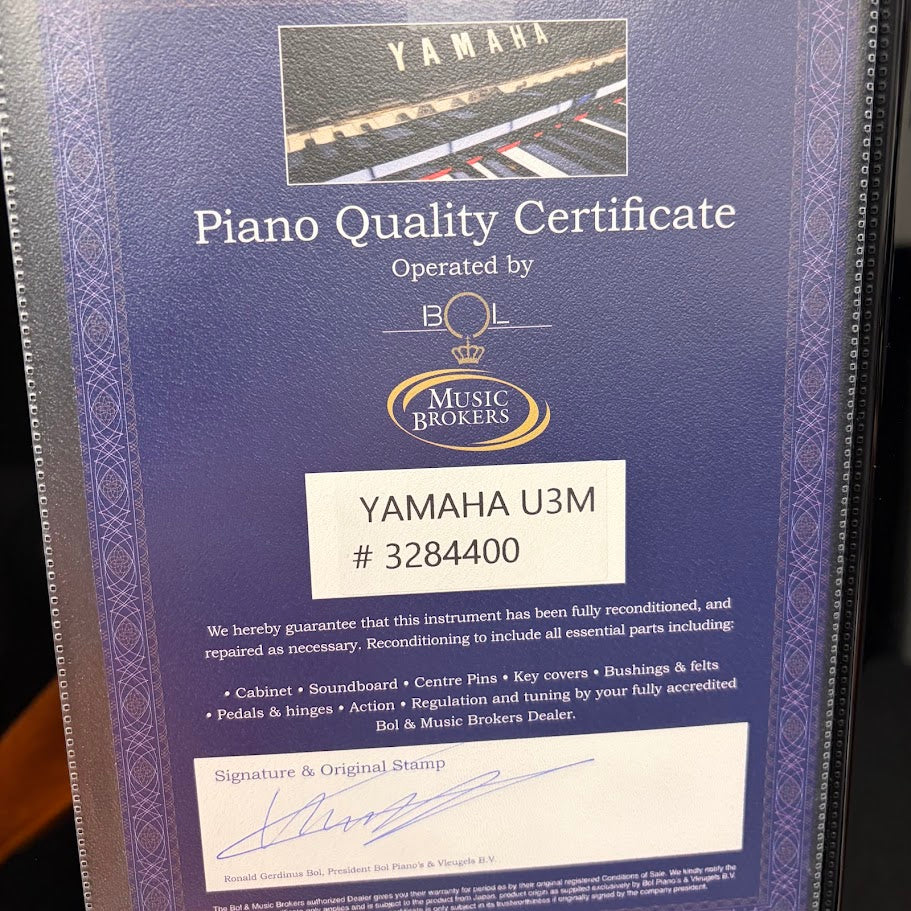 Yamaha U3 Upright Piano in Polished Black Serial No: M3284400 | RECONDITIONED AS NEW