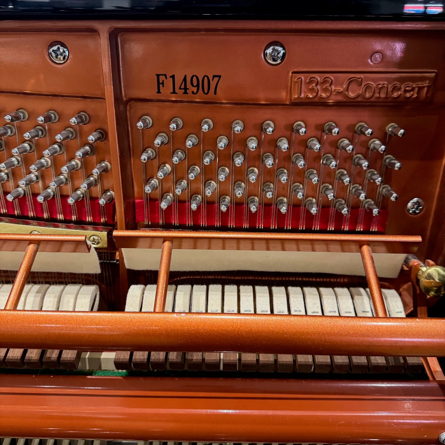 Feurich 133 Upright Piano in Polished Black with Chrome Fittings: Serial No: F14907 | Second Hand
