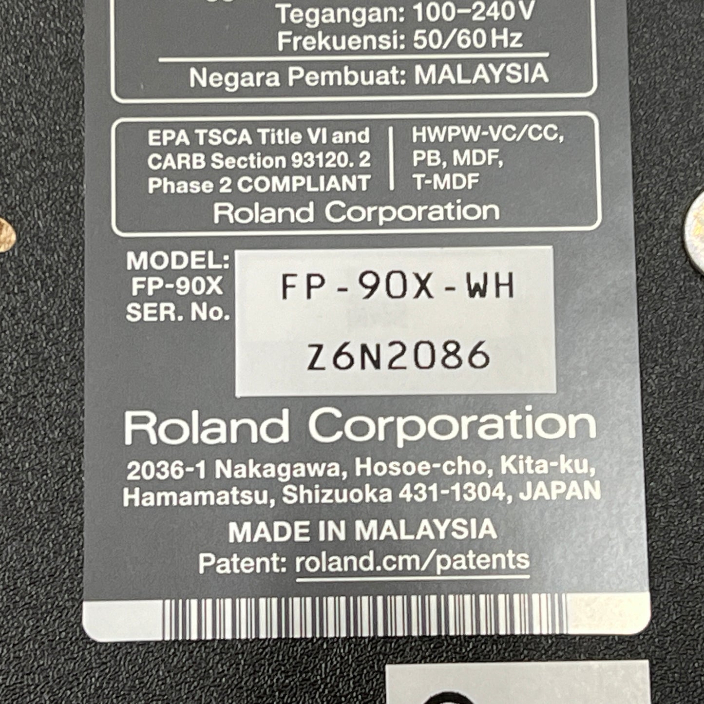 Roland FP90X Digital Piano with Stand & Pedals; White: Serial No: Z6N2086 | Second Hand