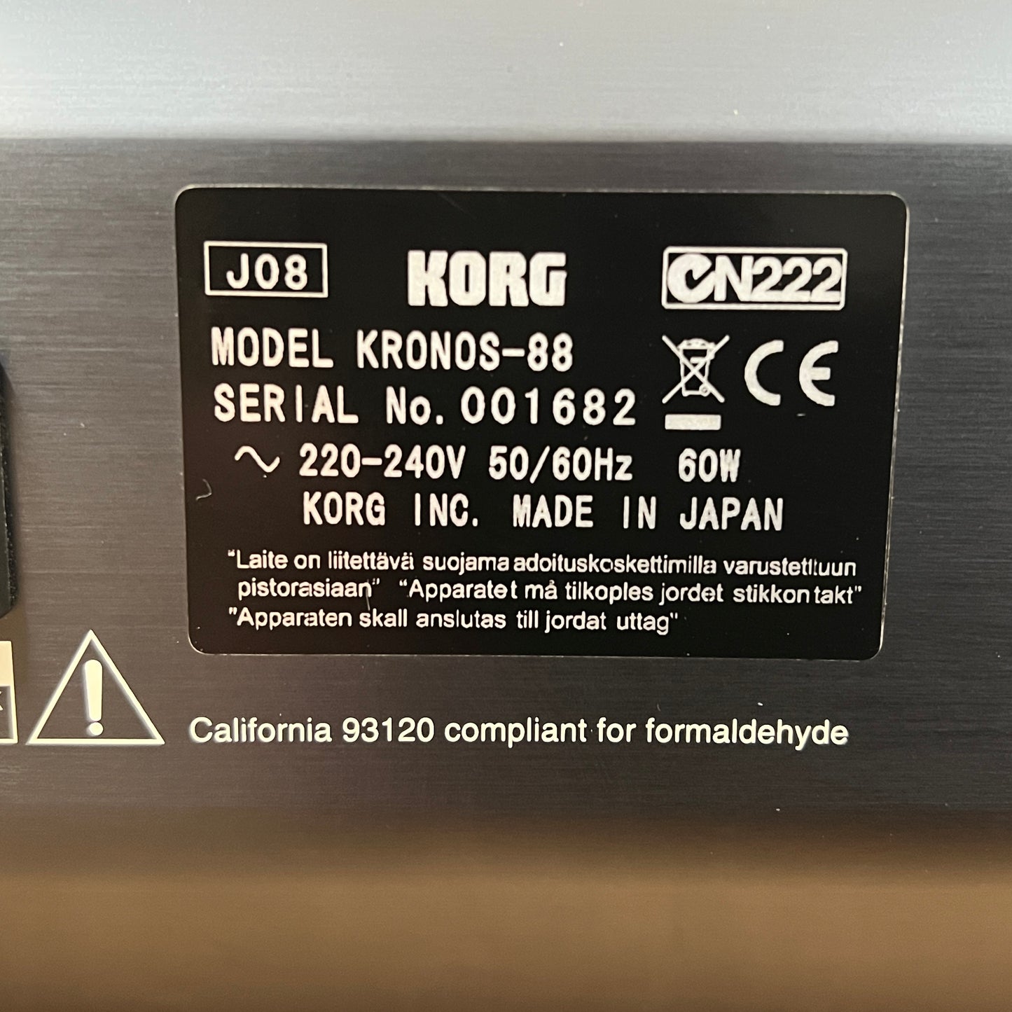 Korg Kronos 88: Serial No: 1682 | Second Hand