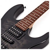 Ibanez GRX70QATKS Electric Guitar; Transparent Black Burst