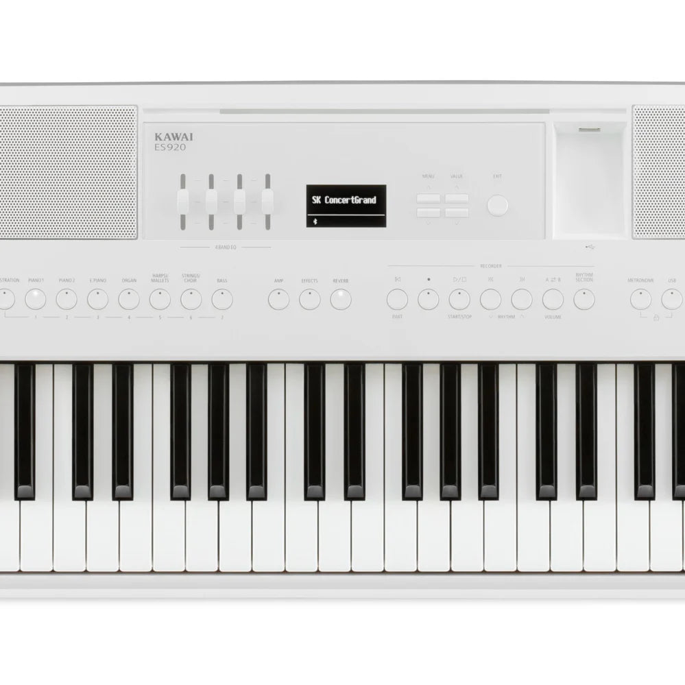 Kawai ES920 Portable Digital Piano; White Stand & Bench Bundle