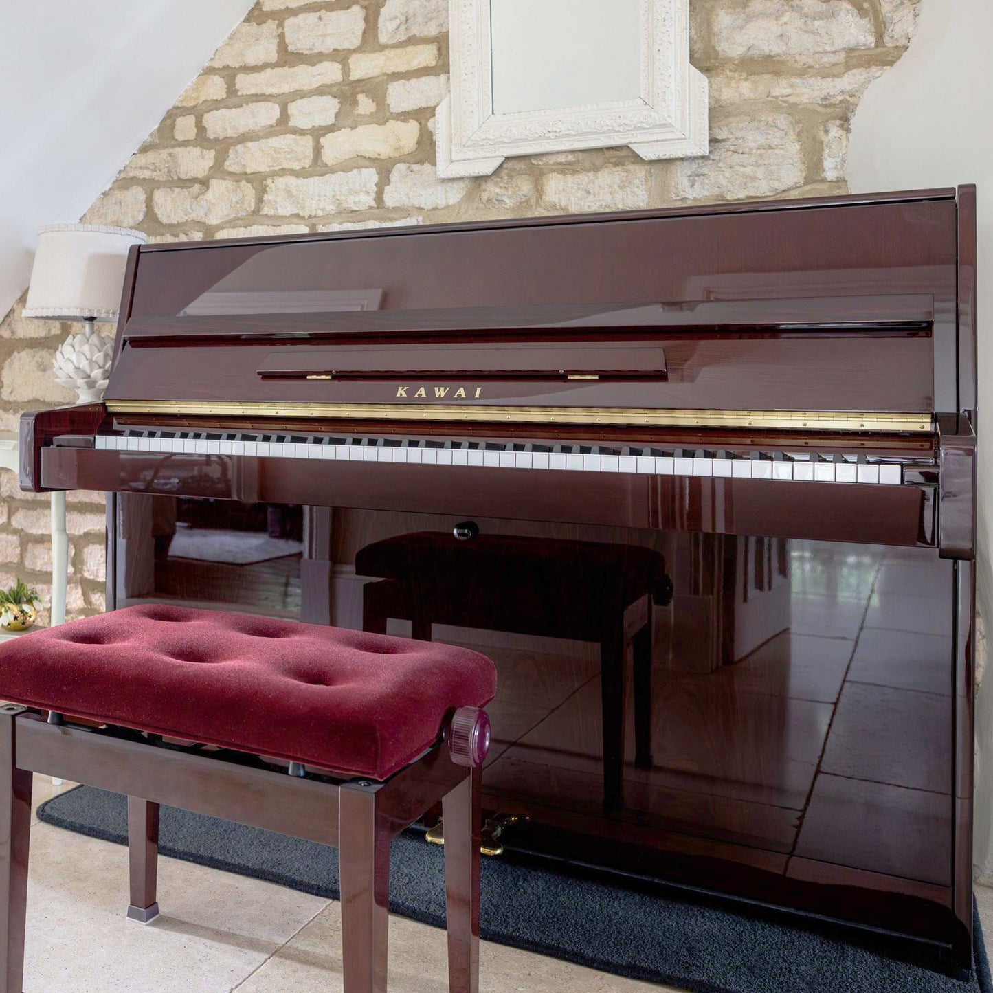 Kawai K15E Upright Piano; Mahogany Polished | INCL £300 EXTRA DISCOUNT UNTIL 30TH JUNE