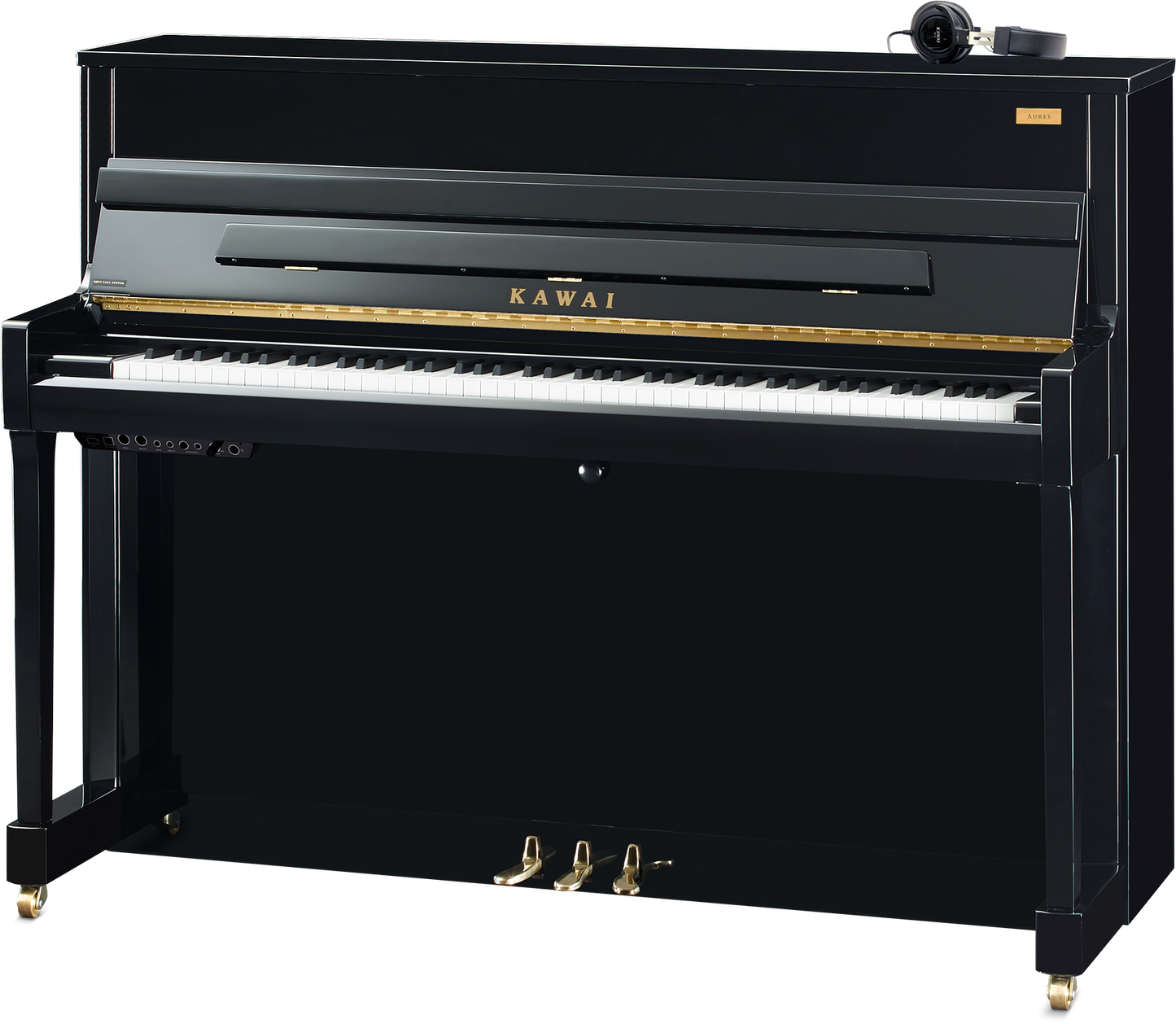 Kawai K200 AURES 2 Hybrid Upright Piano; Polished Ebony
