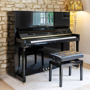 Kawai K600 AURES 2 Hybrid Upright Piano; Polished Ebony